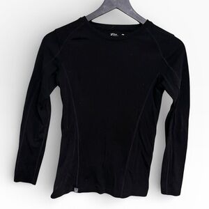 Ibex merino wool winter layer Black Long Sleeve Top size S